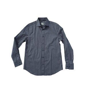 Bugatchi Shaped Fit Comfort Stretch Button Shirt Navy ( S )